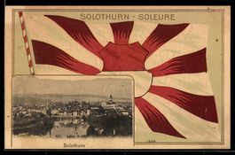 Solothurn, Ortsansicht mit Fluss und Br