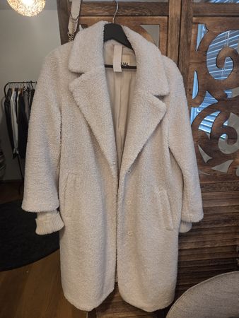 Super warmer Teddy Mantel Gr. 40 creme/champagner 