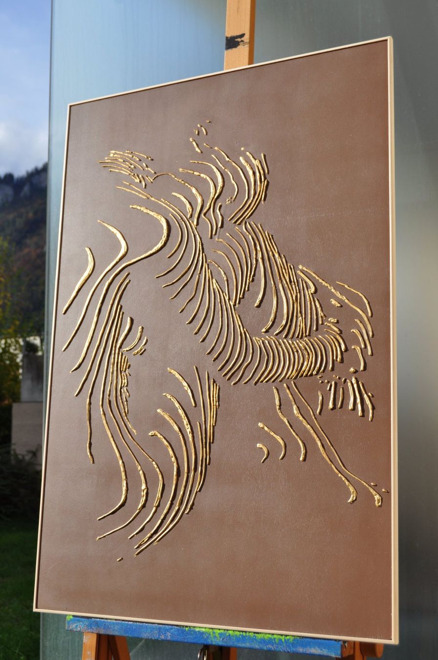 Dipinti: Texturierte Kunst Gemälde 3D mit Blattgold – Usato da Domat/Ems venduto da Lorand_ 4