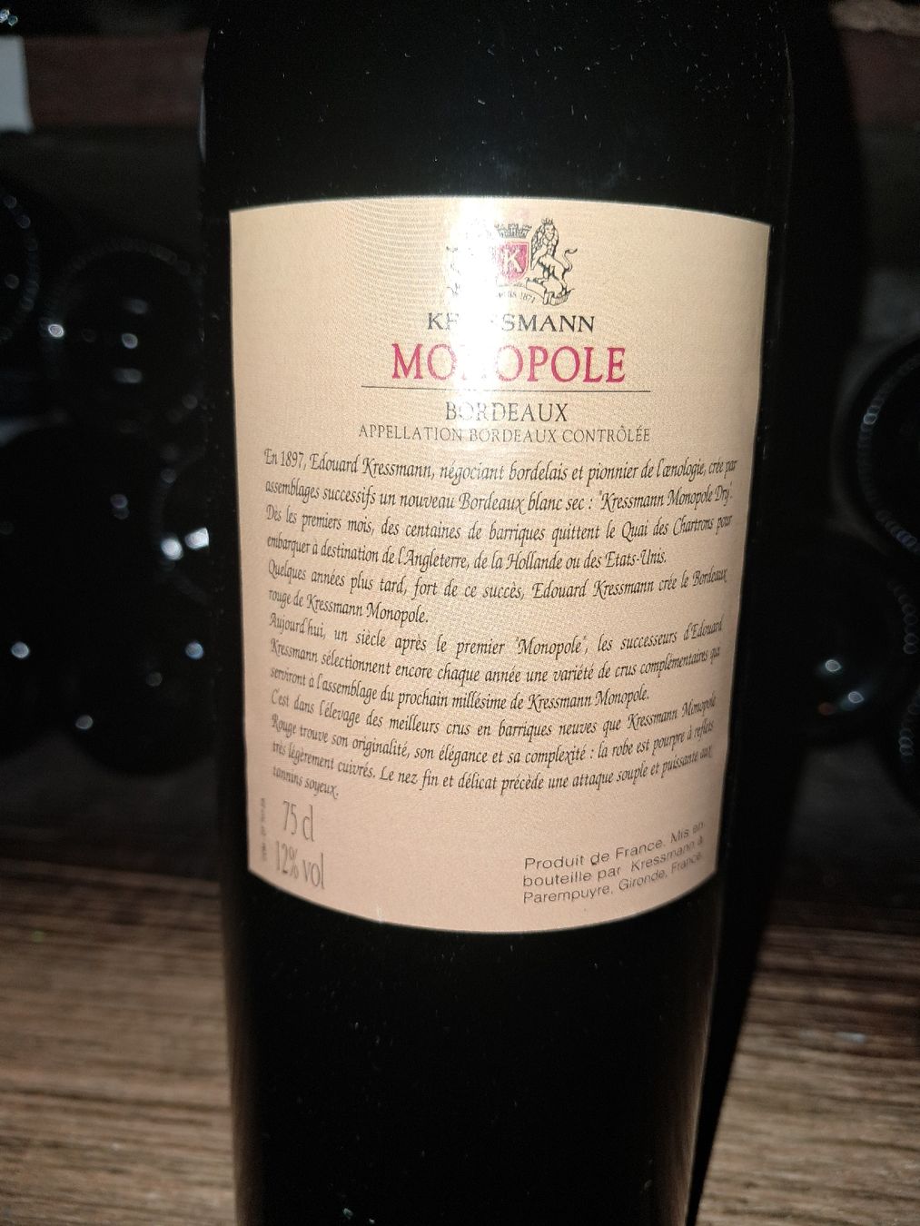 Wein: Kressmann Monopole Bordeaux 1999 – Neu und originalverpackt aus Le locle von juliensaran 3