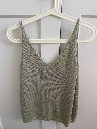 H&M Stricktop grob gestrickt grün Grösse S