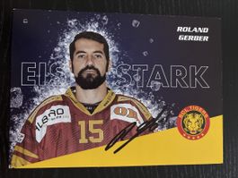 Signierte Sammelkarte Roland Gerber SCL Tigers Eishockey