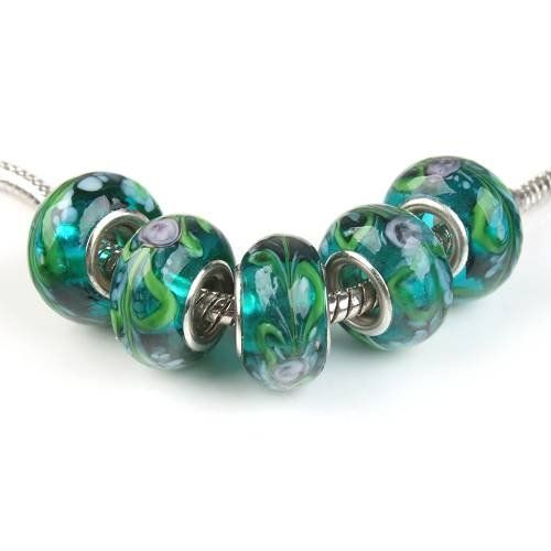 Perlen (unechte): Lampwork Grüne Glasperle, Glass Bead – Neu (gemäss Beschreibung) aus Langenthal von flowersNbirds 1