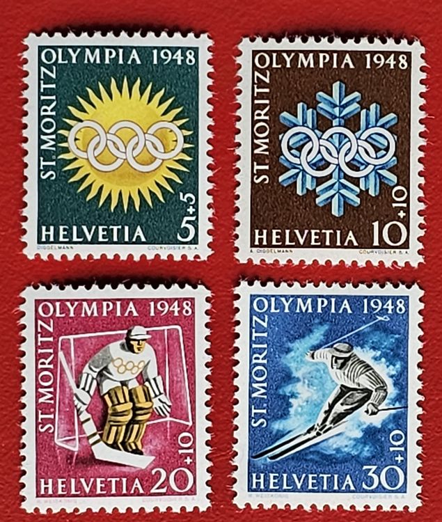 OLYMPISCHE WINTERSPIELE ST MORITZ SATZ Z 25W 28W 1948** Kaufen auf