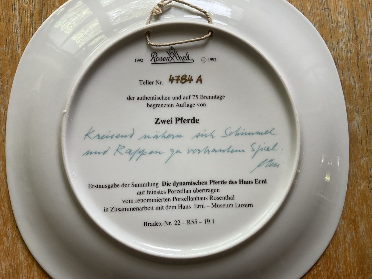 Rosenthal Piatti: Hans Erni, Rosenthal, Pferde – Usato da Zürich venduto da pathans 1