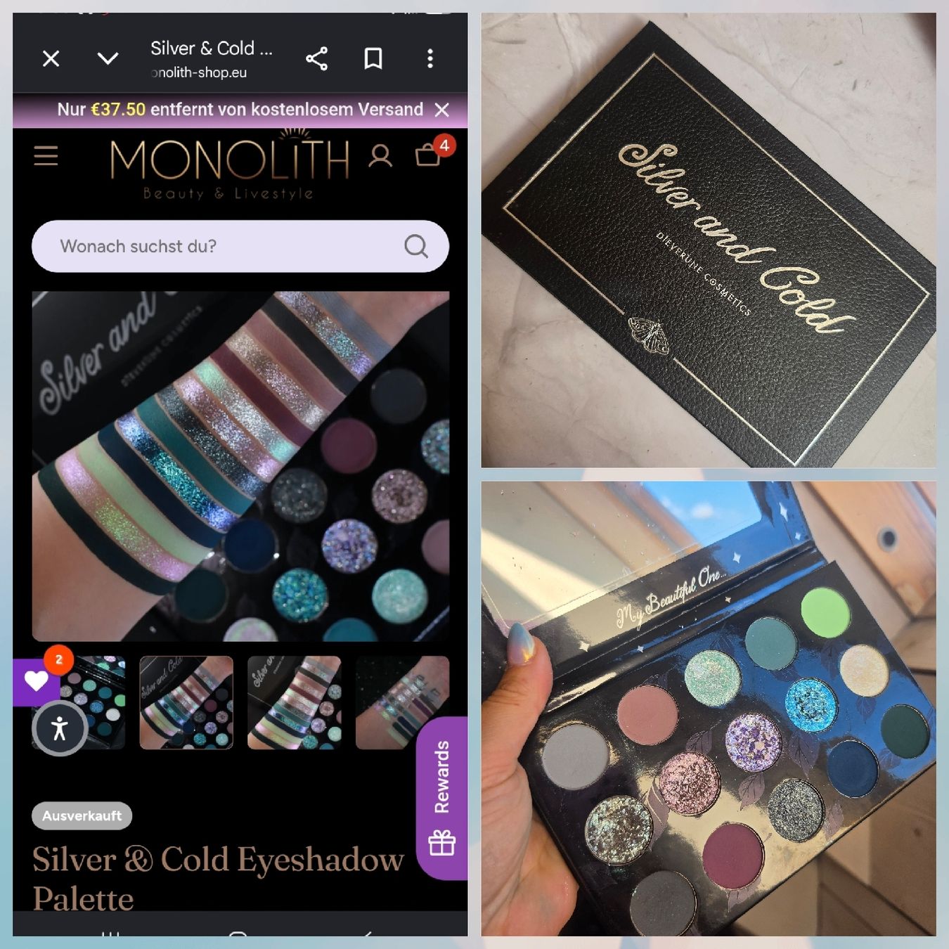 Maquillage: Lidschatten Palette Silver & Cold dieverune Cosmetics  – D'occasion à Uster par mikedizzy84