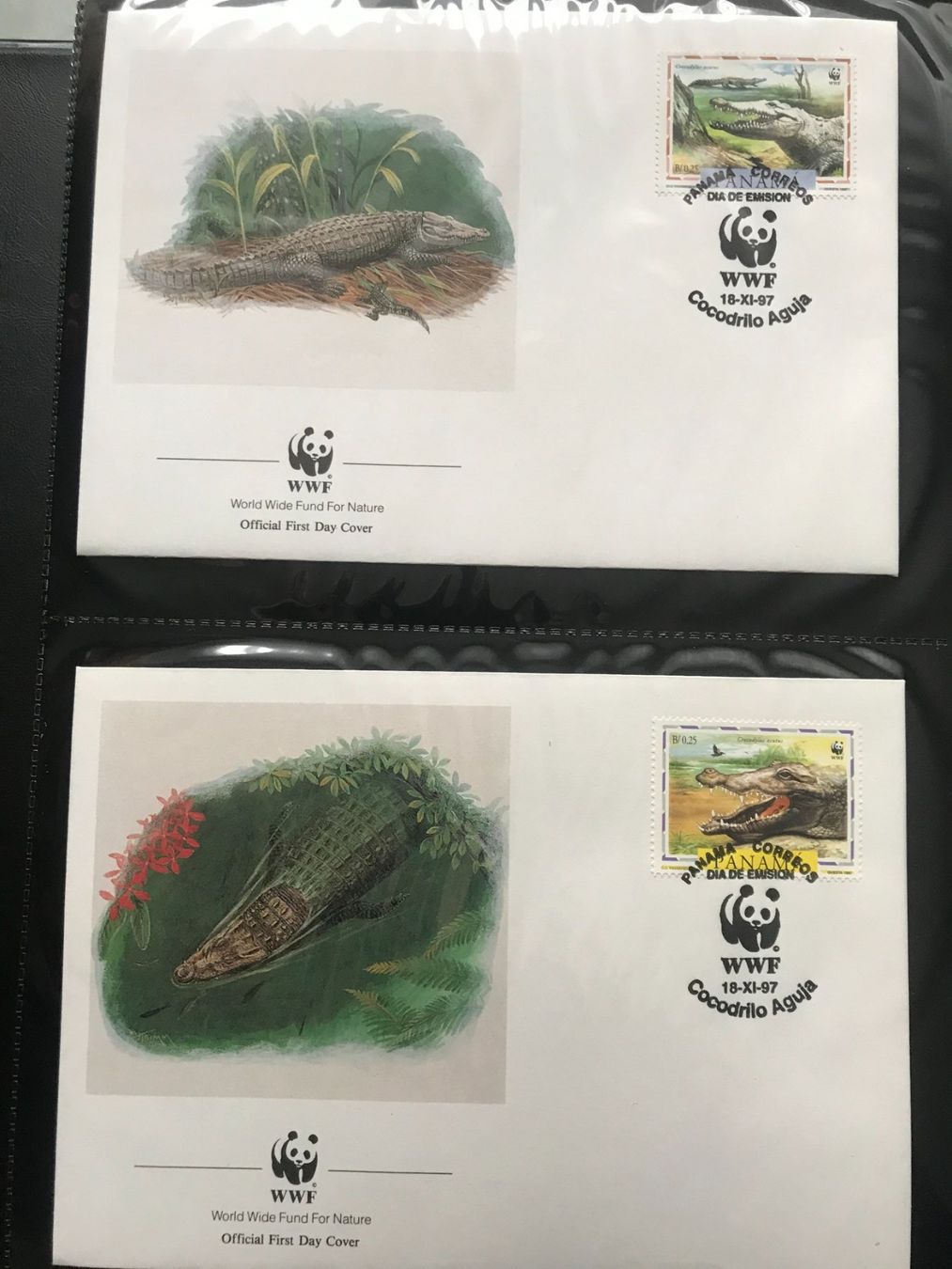 Tutti i francobolli: WWF Panama 1997 Spitzkrokodil Satz Ersttagsbriefe – Nuovo (secondo la descrizione) da Liestal venduto da schnueps 1