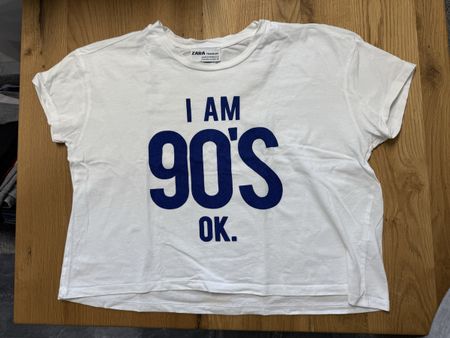 Zara T-Shirt, Grösse M, 90s, Weiss, Neu