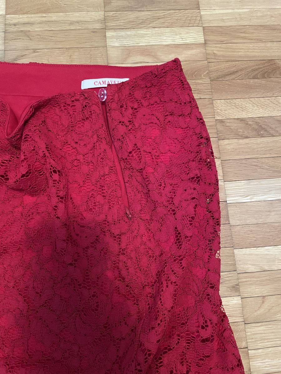 Gonne: Camaieu Skirt, red lace, size 38 – Nuovo (secondo la descrizione) da Neuchatel venduto da shi_9fzw 4