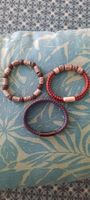 3 bracelets en cuir et 1 avec élastique acier pour homme