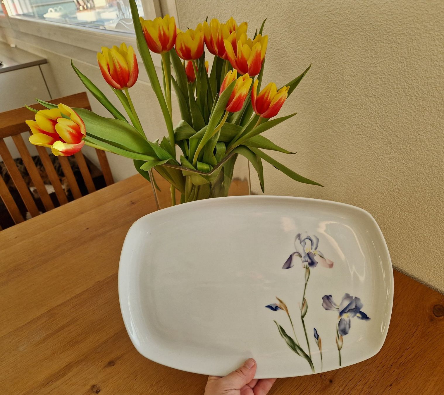 Piatti di portata: Servierplatte /Kuchenplatte /Teller gross,eckig,Blumen – Usato da Siblingen venduto da Vany_McDougall 5