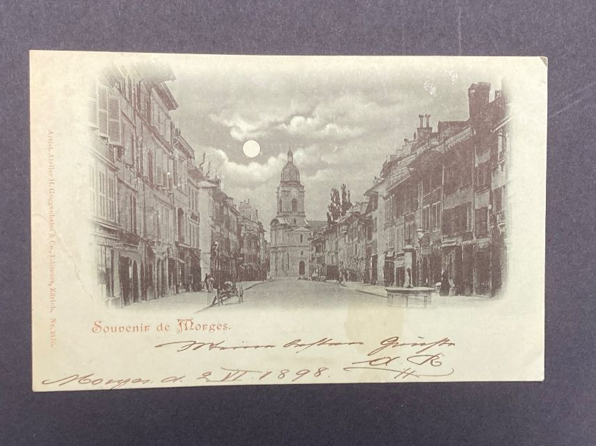 Cartoline postali: Souvenir de Morges  - Jahr 1898 – Usato da zürich venduto da papalapa