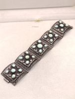 Jugendstil 925er Silber Unisex Armreif Natur Türkise Top