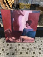 Huile signée Jean-Marc Besson(1939)composition en rouge II