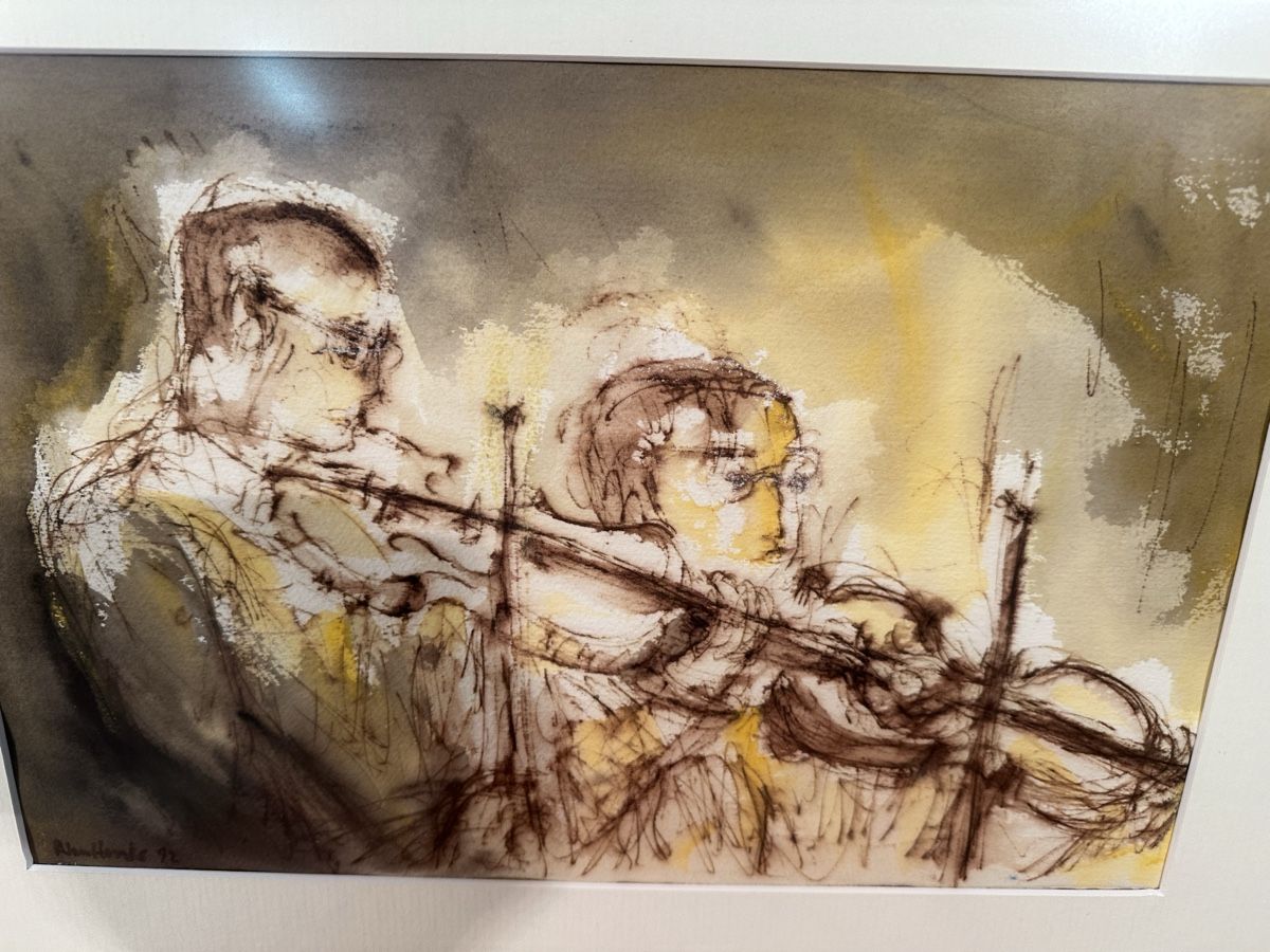 Dipinti: Alan Harris, Seconds violons, Technique mixte 41/52 signé – Usato da Lausanne venduto da artnouveau04 3