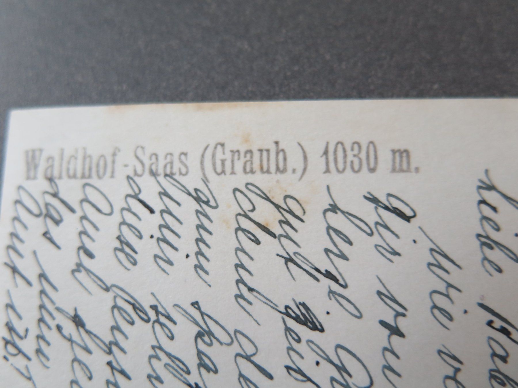 Cartoline postali: SAAS - WALDHOF-SAAS (GRAUB.) – Usato da Wittenbach venduto da lipasal 3