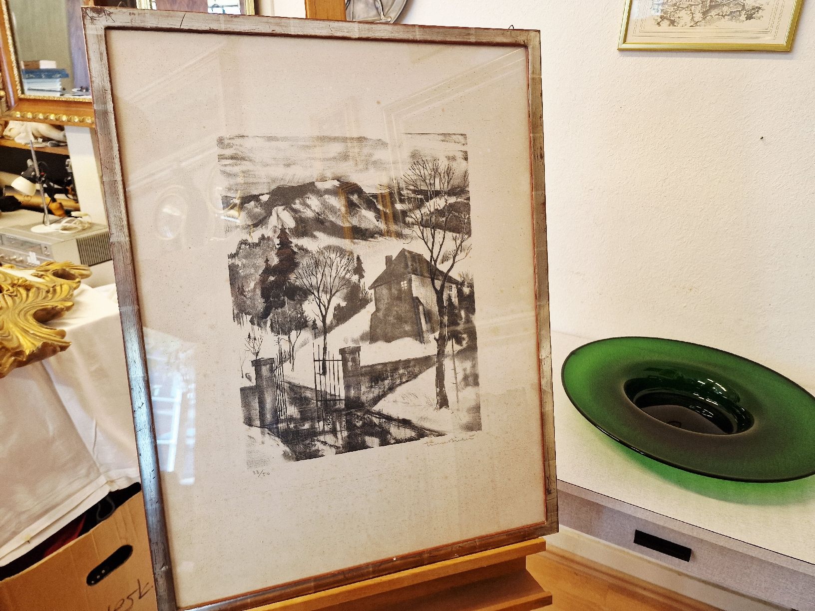Arts picturaux & lithographies: Lithographie Winterlandschaft signiert 33/50 – D'occasion à BERN par Intarsia 1