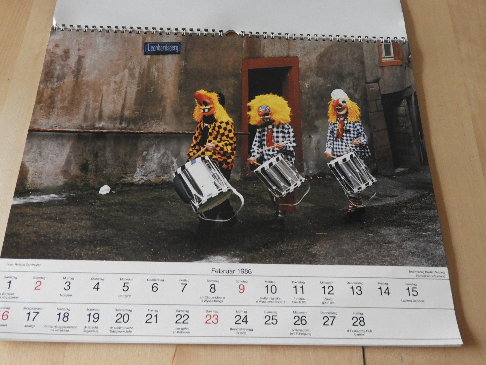 Calendari: FASNACHTSKALENDER 1986, 12 BILDER ,  75 JOHR AM STÄGGE, – Usato da Ettingen venduto da troll-mutter