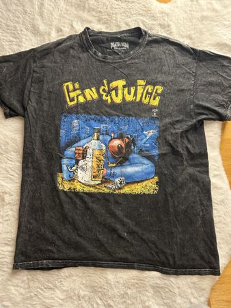 Death Row Records Gin & Juice T-Shirt M/L Y2K Vintage Wash
