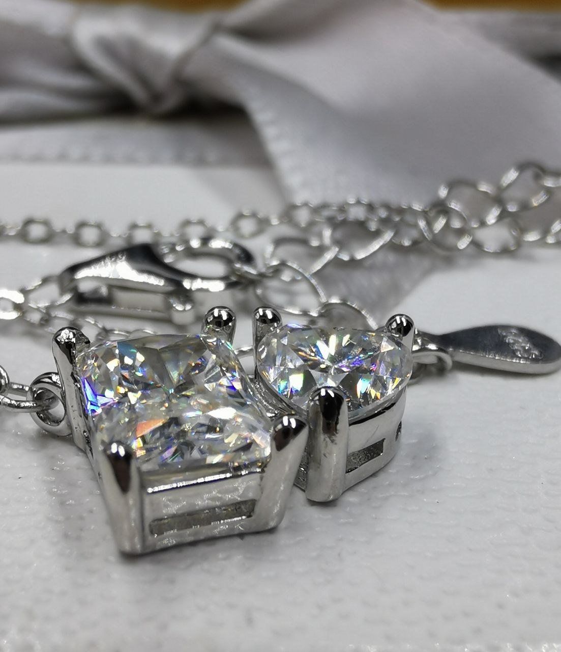 Catenine: Collier argent diamants de moissanite de 1,5 ct certifiés – Nuovo e nell'imballaggio originale da Reconvilier venduto da Tsma67 2