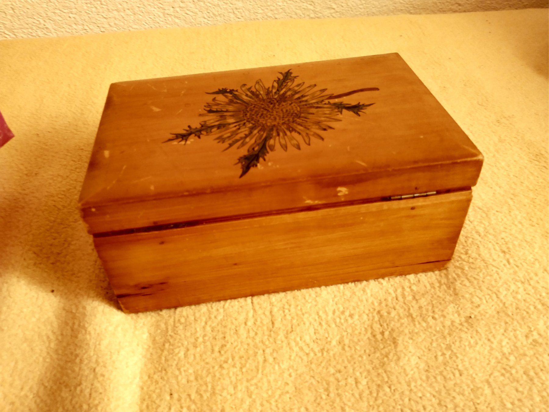 Dosen: Alte Holzschatulle, bemalte Blumen, Vintage – Gebraucht aus Löhningen von Chimae67 7