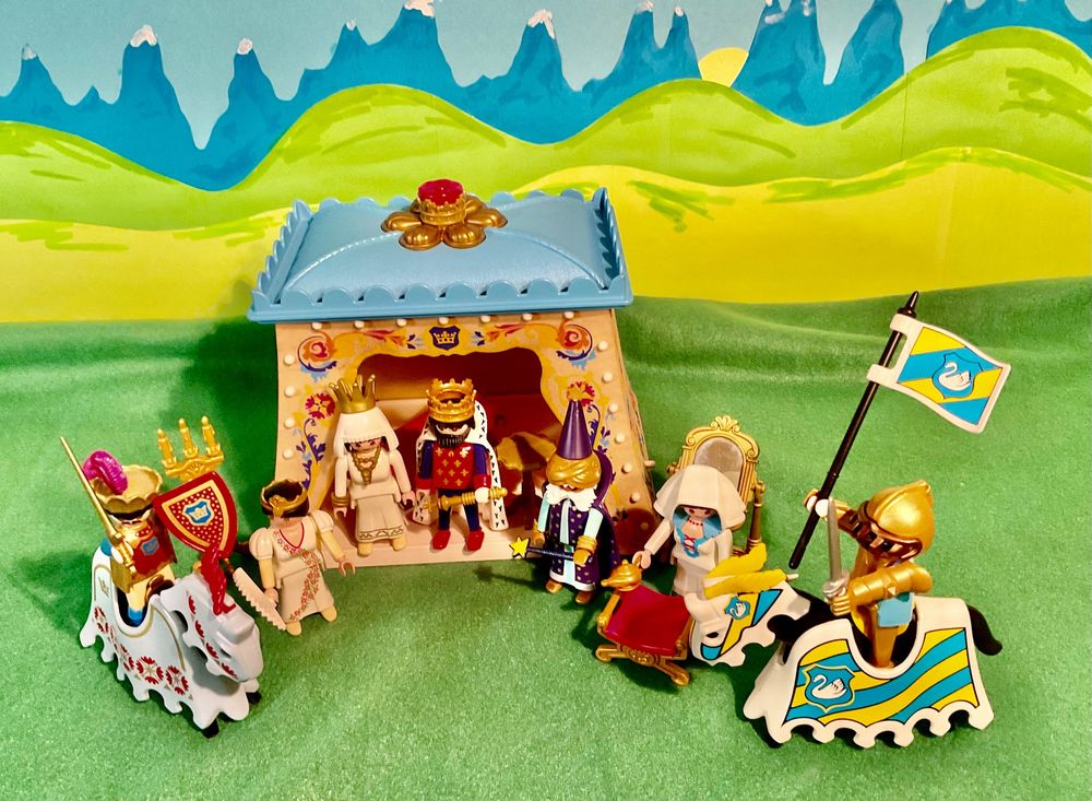 PLAYMOBIL 3837 Tente Royale - Château Chevalier Roi Reine Dame NEUF Sous Boîte 1995