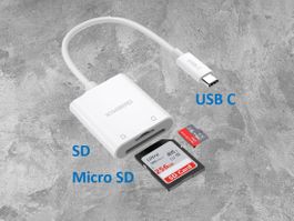 USB C auf SD und SD Micro Kartenlesegerät