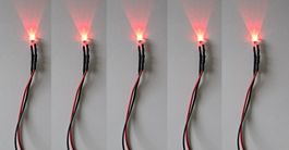 5 Rote Kontrolllampen Signal Lampen 3 mm 12 Volt Spur N/H0/m