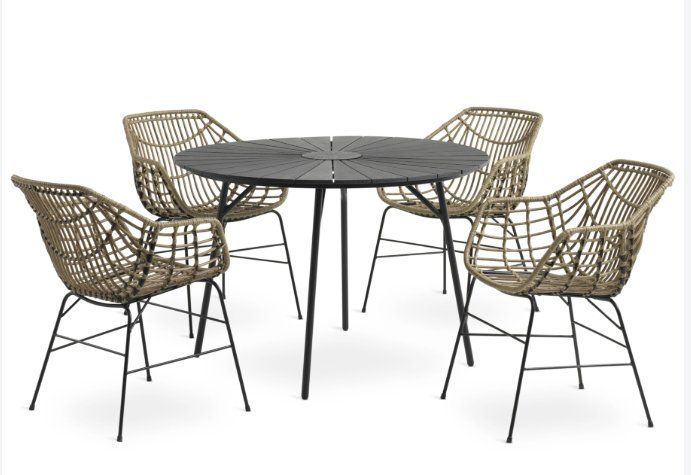 Jysk Set di tavolo e panche: Schwarzer Gartentisch mit 4 Gartenstühlen – Usato da Geroldswil venduto da sar_6vbd 1