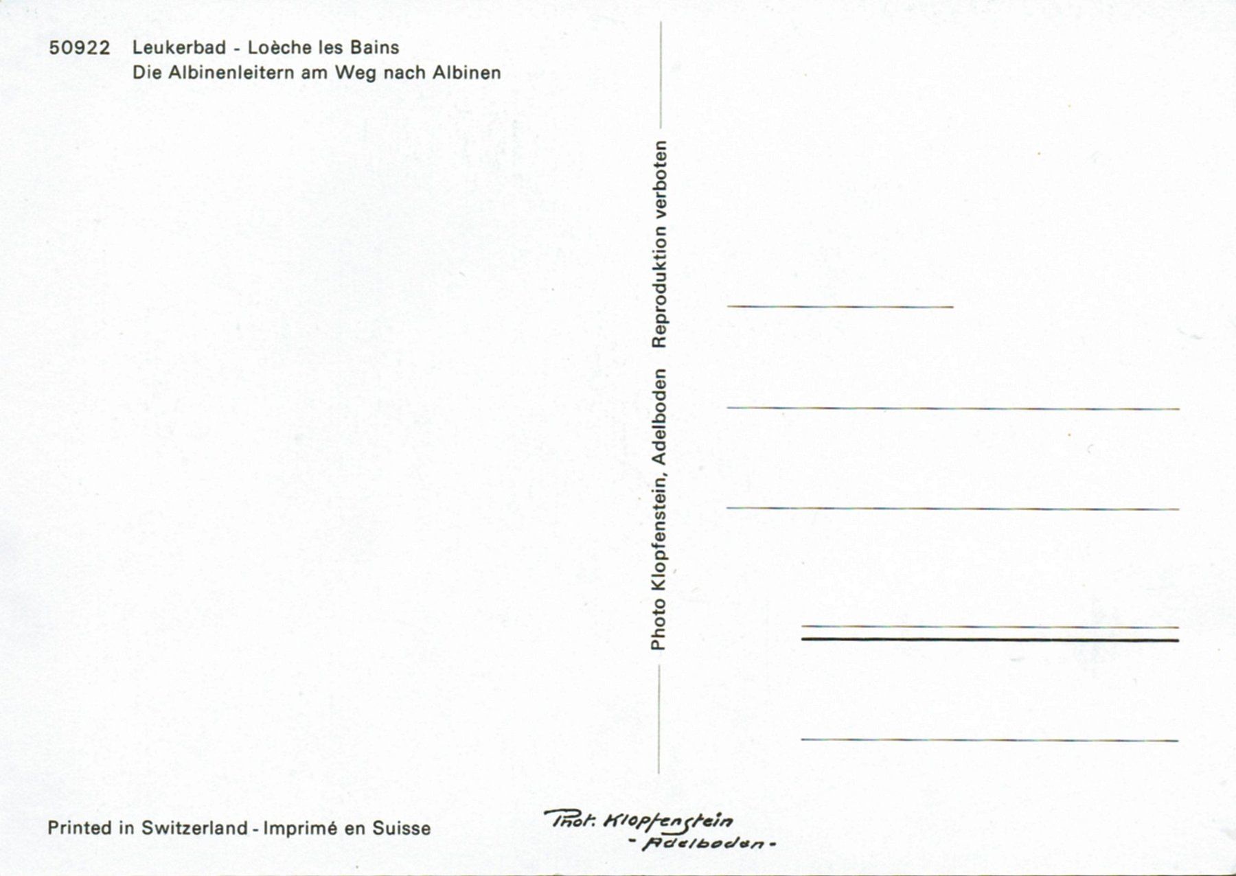 Cartoline postali: Postkarte Leukerbad Albinenleitern – Nuovo (secondo la descrizione) da Rüti ZH venduto da Prostias 1