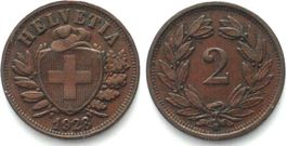 Schweiz 2 Rappen 1928 Bronze SELTENES JAHR! ERHALTUNG! vz+