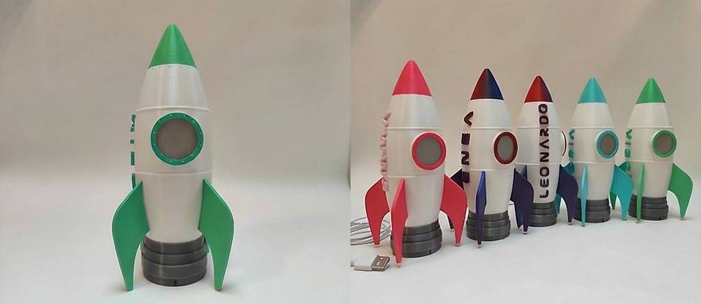 Lampade: Lampada LED razzo personalizzata per cameretta bambini – Nuovo (secondo la descrizione) da Davesco-Soragno venduto da ale_dn6g 3