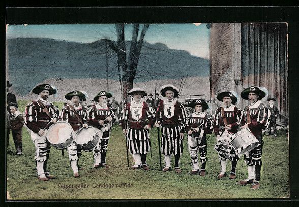 Cartoline postali: AK Appenzeller Landsgemeinde in Trachten – Usato da Berlin venduto da bartko-reher