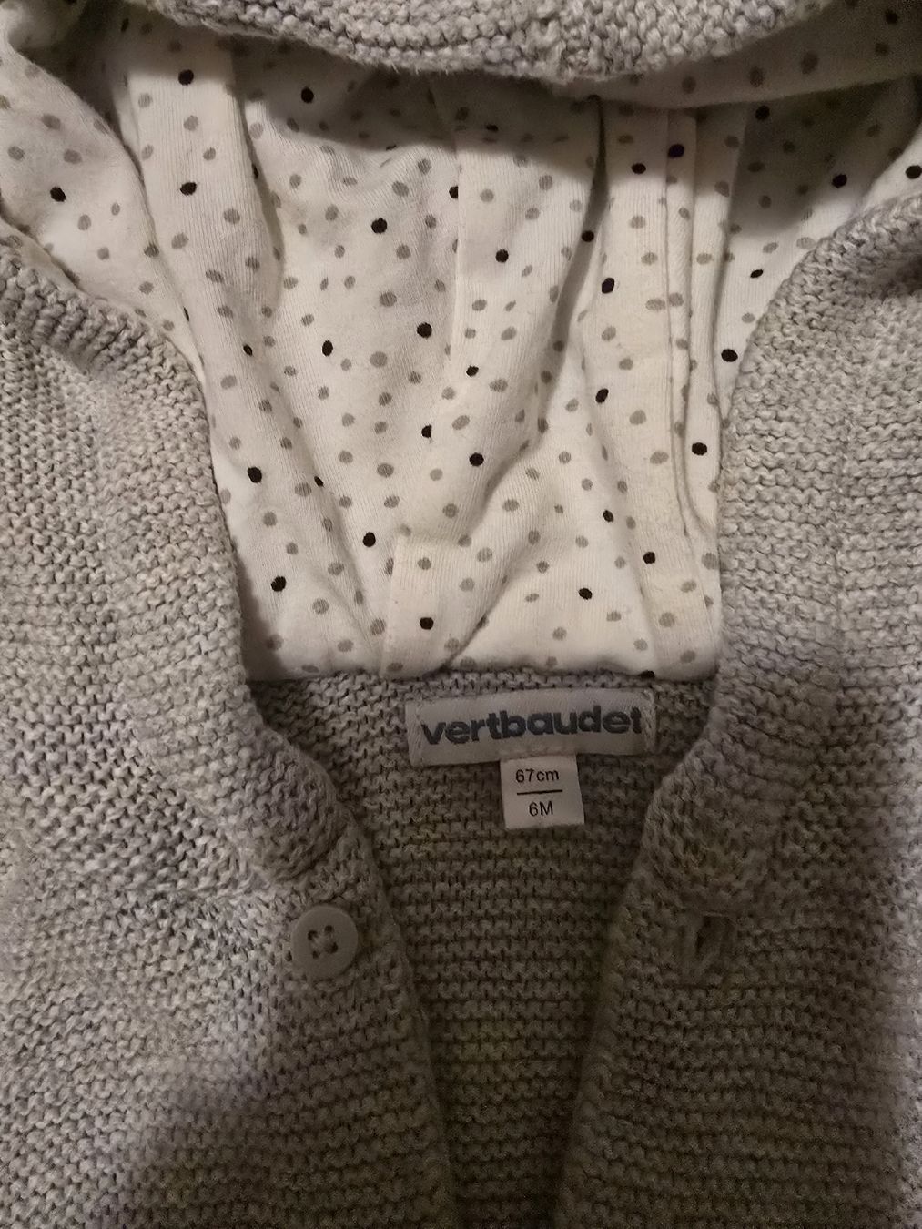 Vestes & Manteaux: Veste à capuche bébé gris 67cm verbaudet  – D'occasion à Founex par Vivi.dressing 1