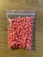 Buchstabenperlen korall rot – 200 Stück, 7mm
