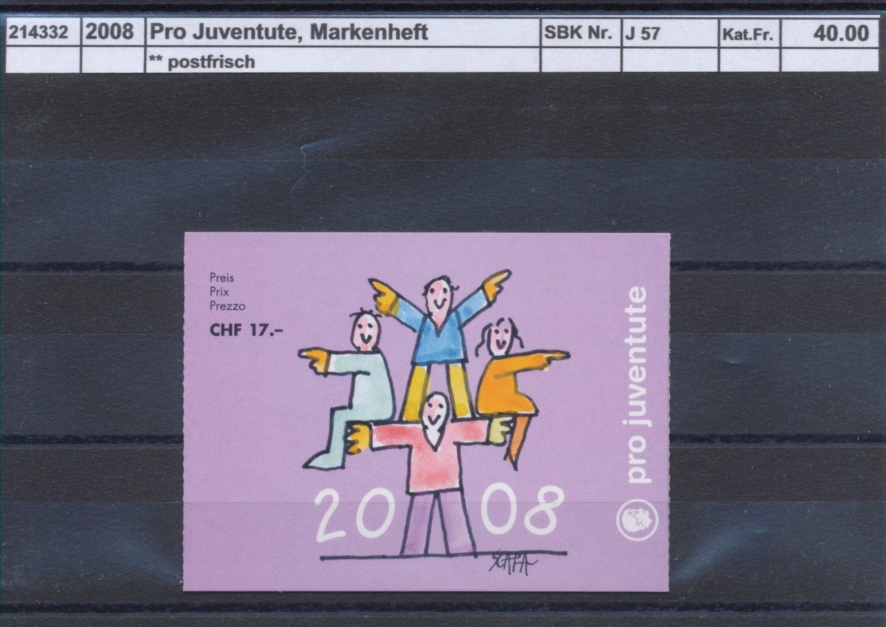 Alle Briefmarken: 2008 Pro Juventute, Markenheftchen, ** postfrisch – Neu (gemäss Beschreibung) aus Winterthur von Zupogeru