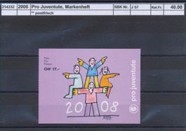 2008 Pro Juventute, Markenheftchen, ** postfrisch