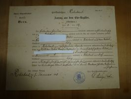 Rohrbach, Auszug aus dem Ehe- Register 1898