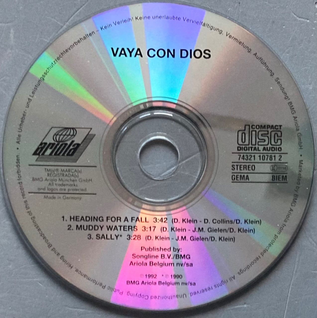 CD: VAYA CON DIOS - HEADING FOR A FALL – Usato da Poliez-Pittet venduto da Newtown-Records 1