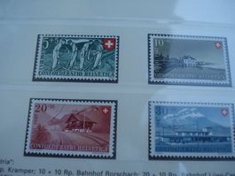 Pro Patria, Satz 1947**mit Bahnhöfen Rorschach,Flüelen, Lüen