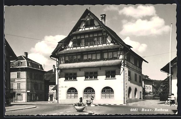 Cartoline postali: AK Baar, Rathaus mit Strassenpartie – Usato da Berlin venduto da bartko-reher