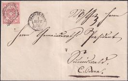 Rayon III auf Brief 1852 : Chaux-De-Fonds nach SUMISWALD