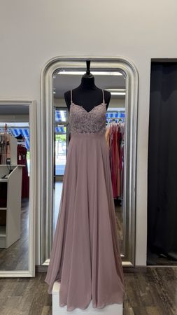 Atemberaubendes Dusty Rose Lace Mieder Abendkleid Größe 36