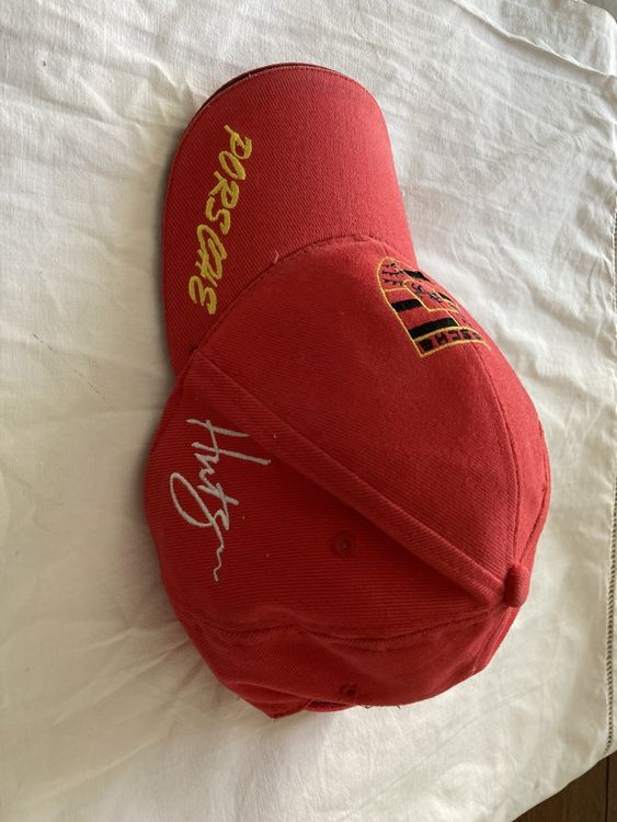 Chapeau de papa réglable rétro RAW noir/rouge pour hommes