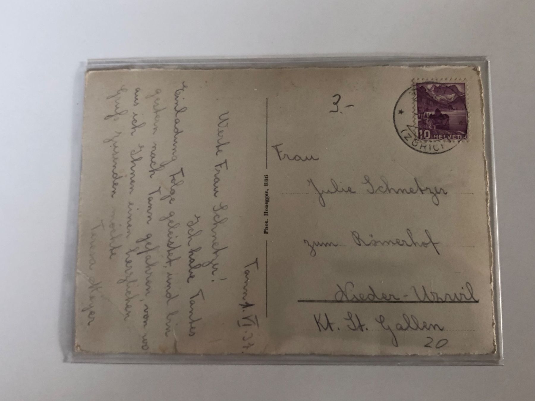Cartoline postali: TANN ZH 1937 -Gesamtansich – Usato da Lufingen venduto da Rac0 2