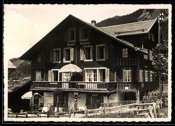 Cartoline postali: AK Wengen, Chalet Jungfrau, 1938 – Usato da Berlin venduto da bartko-reher