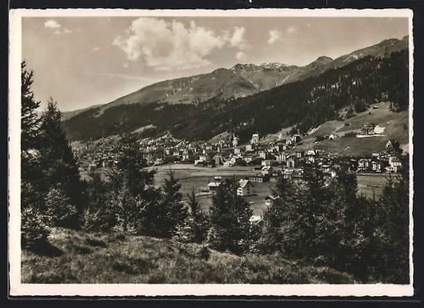 Ansichtskarten: AK Davos, Ortsansicht mit Talblick – Gebraucht aus Berlin von bartko-reher