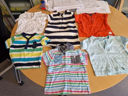 Lot de 6 polos (manches courtes) dont 1 body polo, taille 68