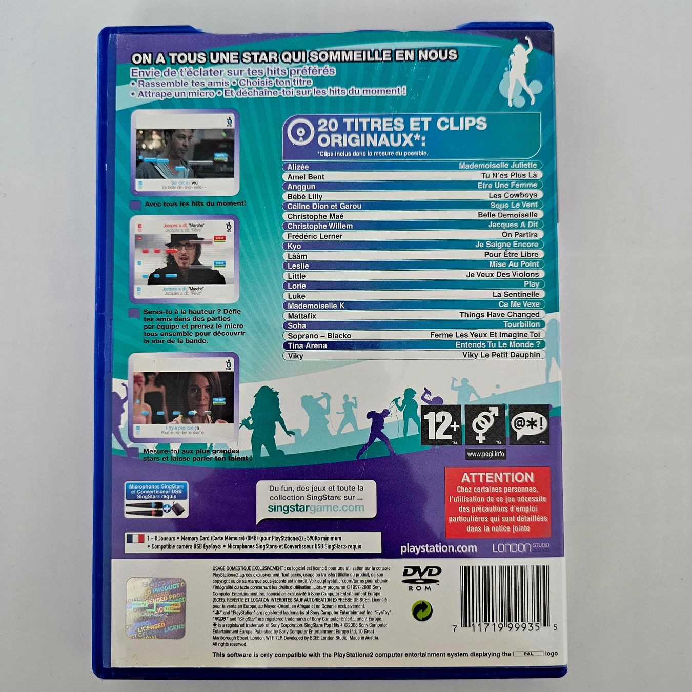 Sony Giochi: Singstar Pop Hits 4 (PS2) francais – Usato da Holziken venduto da Miglioregamesnmore 1