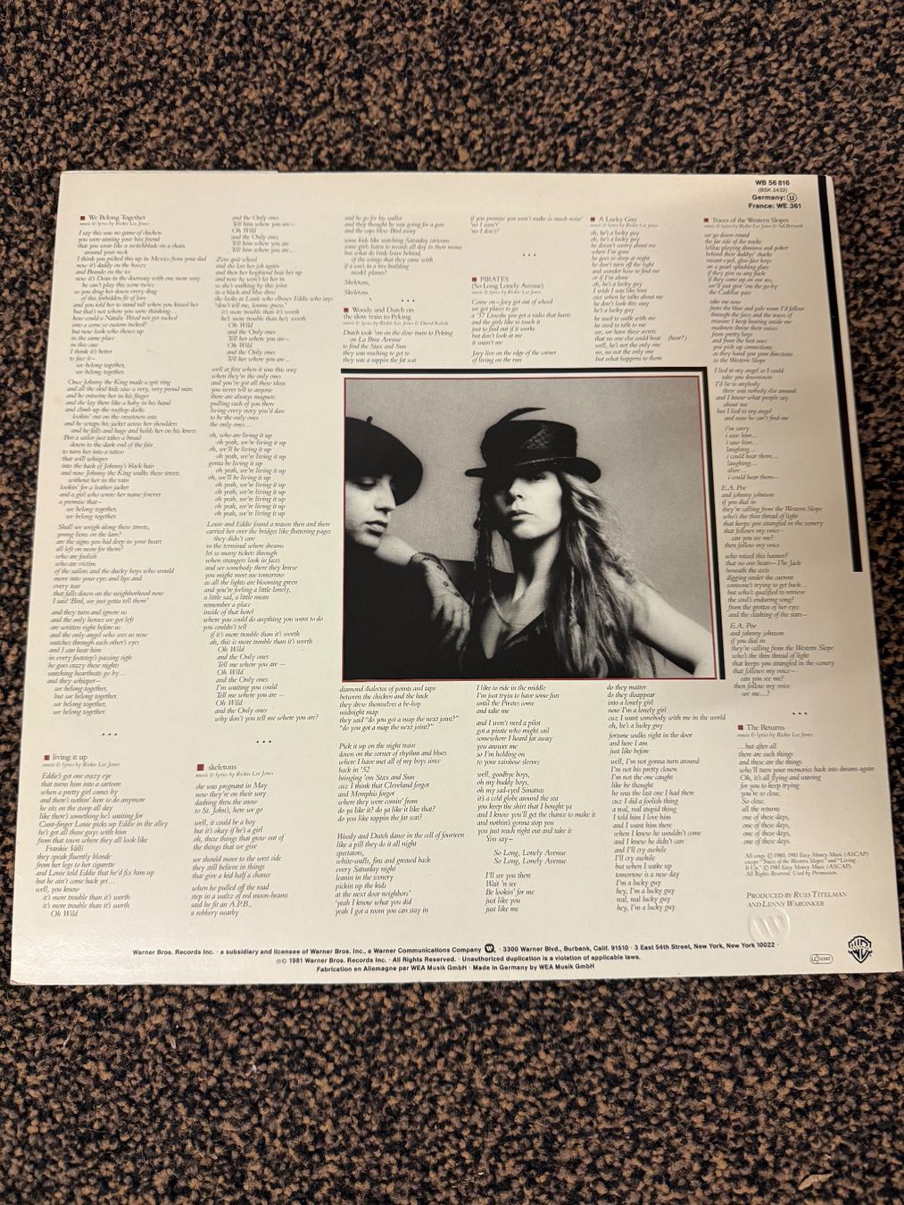 Dischi in vinile: Schallplatte / Rickie Lee Jones / Pirates – Usato da Freidorf TG venduto da sarotiko 1